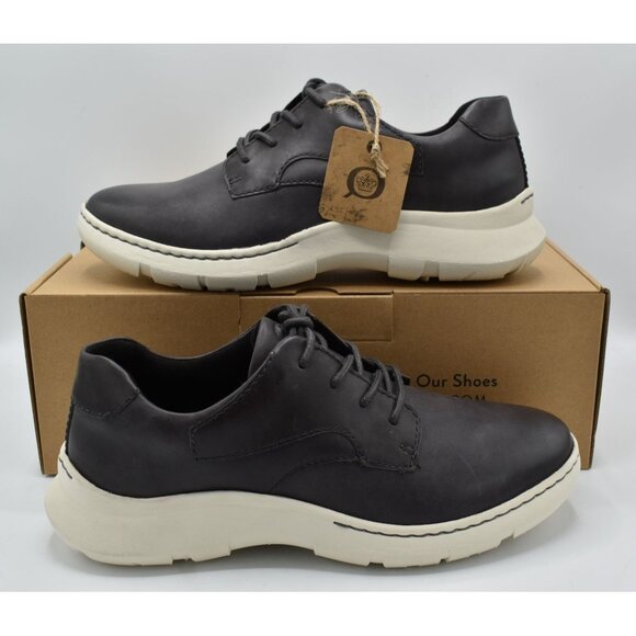 Born Men Size 13 Cornell Grey Full Grain Leather Lace Up Casual Sneakers Shoes - Picture 8 of 11